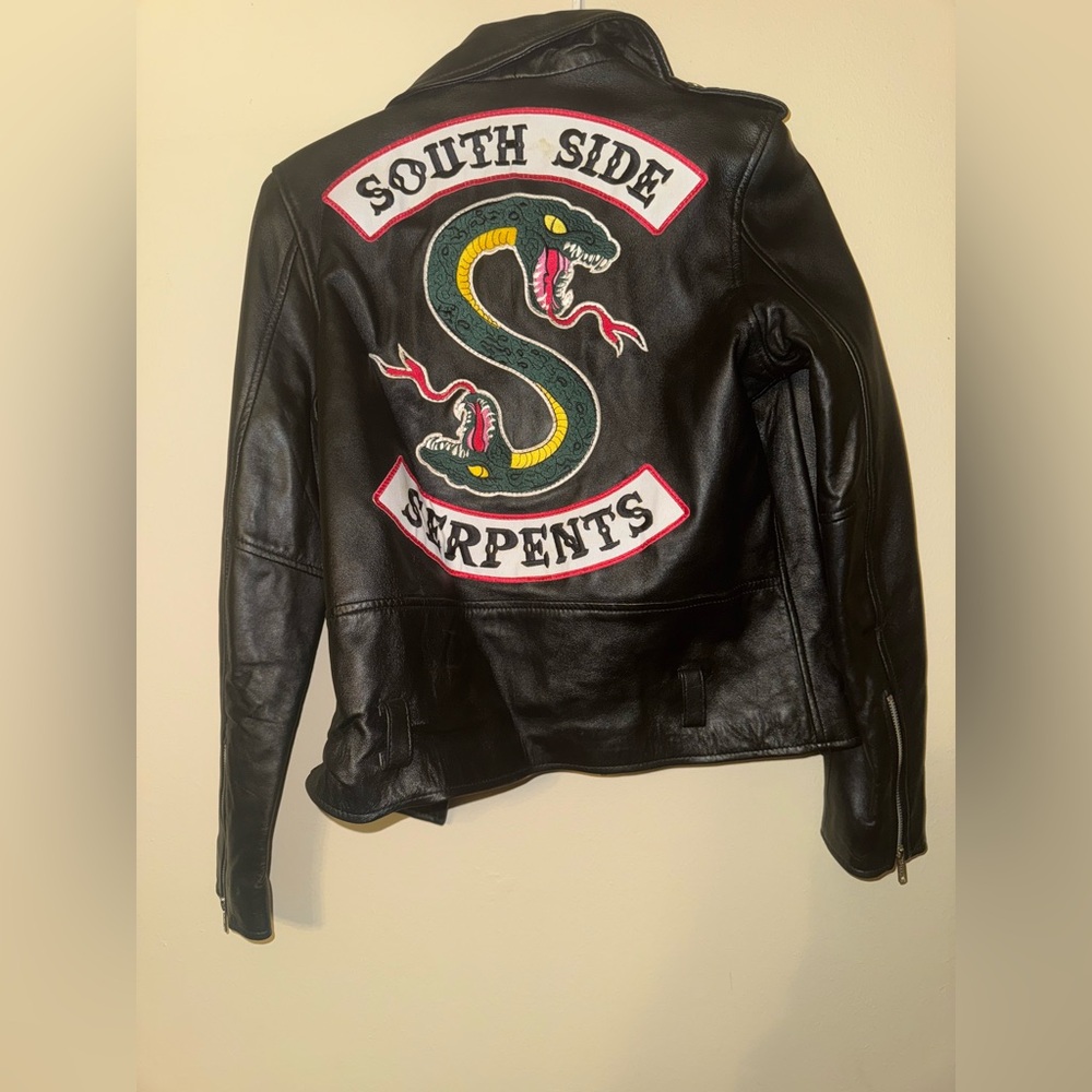 Black Leather SouthSide Serpants Jacket